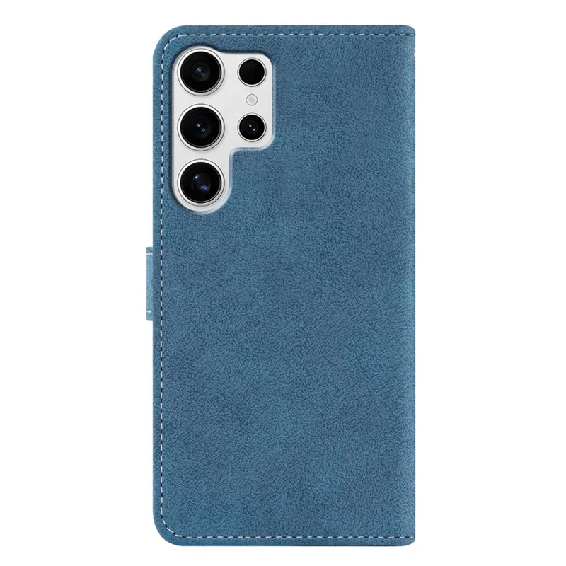 Für Samsung Galaxy S24 Ultra Hülle Retro PU-Leder Brieftasche Handyhülle mit rotierenden Kartenfächern - Blau