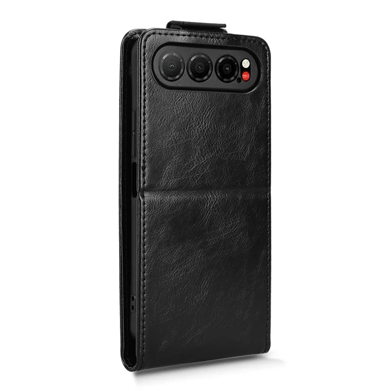 For ZTE nubia Air Stand Case Magnetic Clasp Vertical Flip Leather Phone Cover with Card Holder - Black