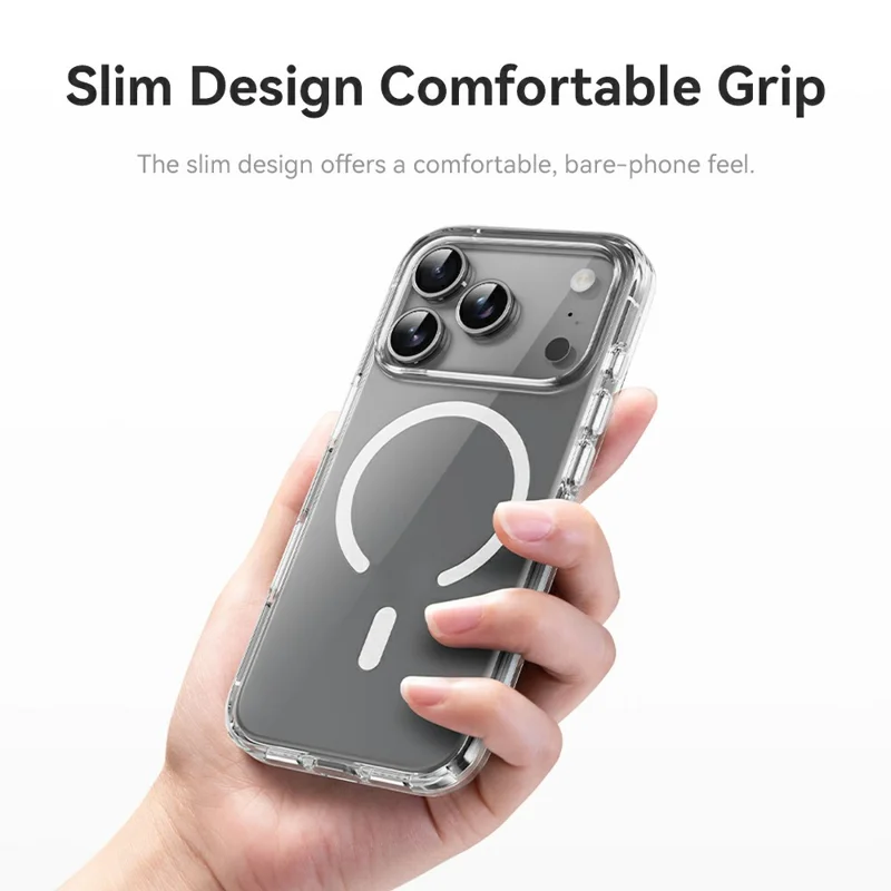 ROCK For iPhone 17 Pro Max Clear Phone Case Compatible with MagSafe PC + TPU Phone Cover