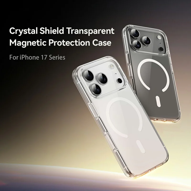 ROCK For iPhone 17 Pro Max Clear Phone Case Compatible with MagSafe PC + TPU Phone Cover