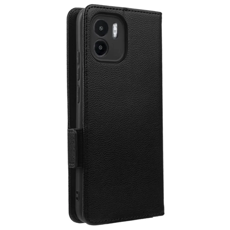 Custodia Per Telefono -shock Per Xiaomi Redmi A1 4G, Portafoglio di Texture Litchi PU Coperchi - Nero