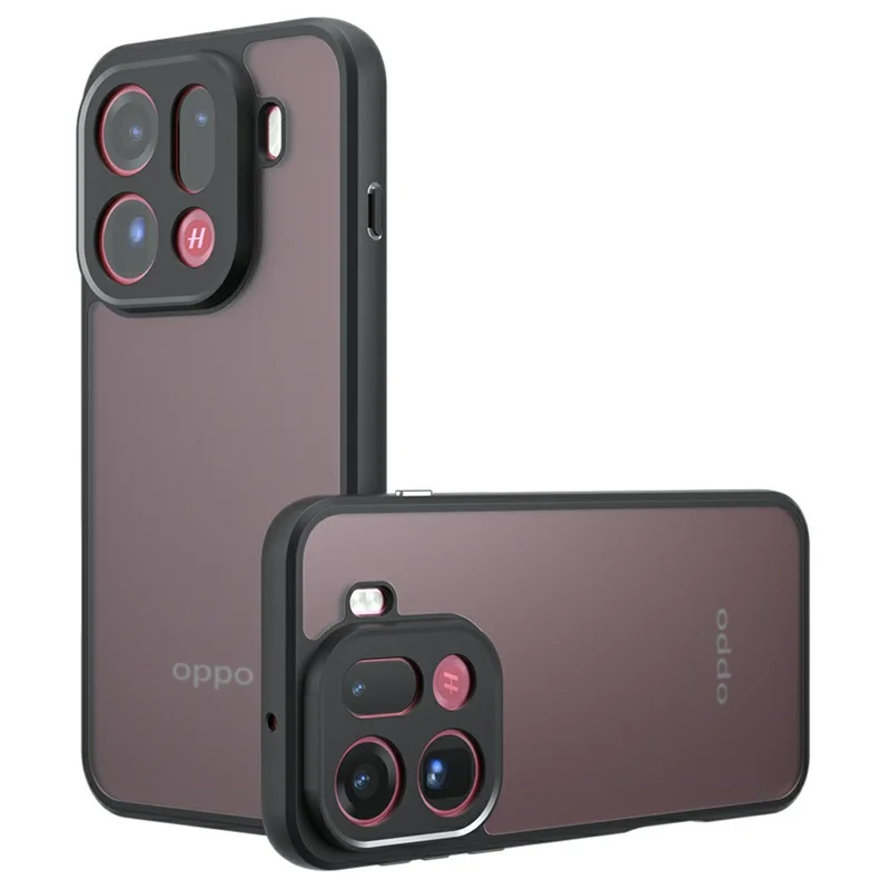 Per Oppo Find X9 Pro 5G Case Skin-Touch TPU + PC Matte Phone Back Cover, Trasparente Nero