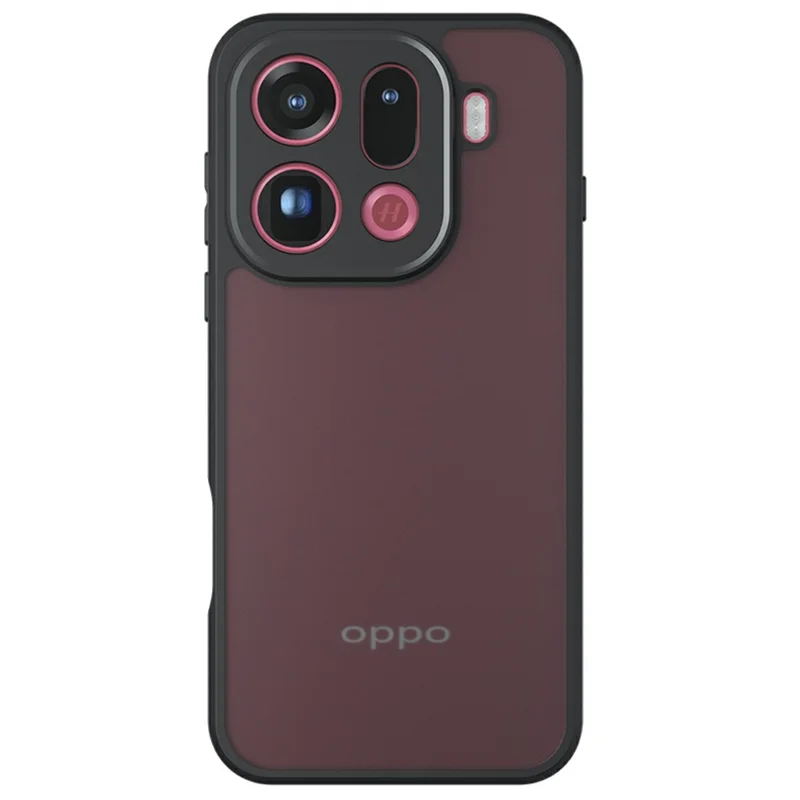 Per Oppo Find X9 Pro 5G Case Skin-Touch TPU + PC Matte Phone Back Cover, Trasparente Nero