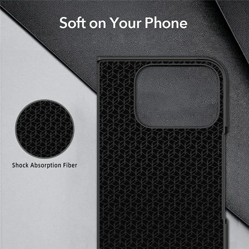 Google Pixel 10 Pro Fold Gehäuse Skin-Feel Gummierte Hart-PC-Handyhülle mit Frontschutzfolie - Schwarz