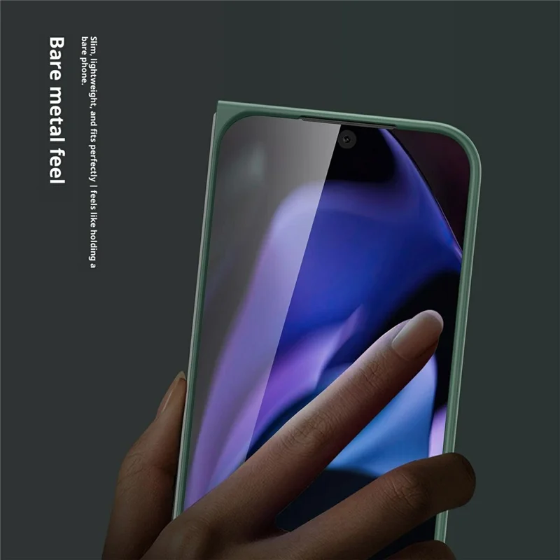 Google Pixel 10 Pro Fold Gehäuse Skin-Feel Gummierte Hart-PC-Handyhülle mit Frontschutzfolie - Schwarz