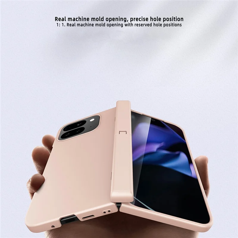 For Google Pixel 10 Pro Fold Case Kickstand Hard PC Phone Cover with Screen Film - Purple