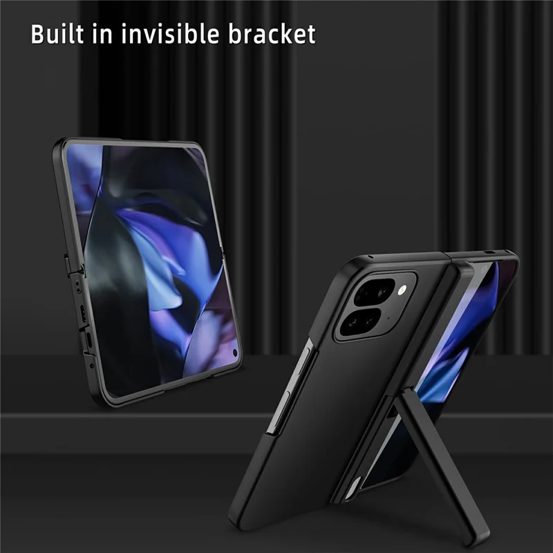 For Google Pixel 10 Pro Fold Case Kickstand Hard PC Phone Cover with Screen Film - Purple