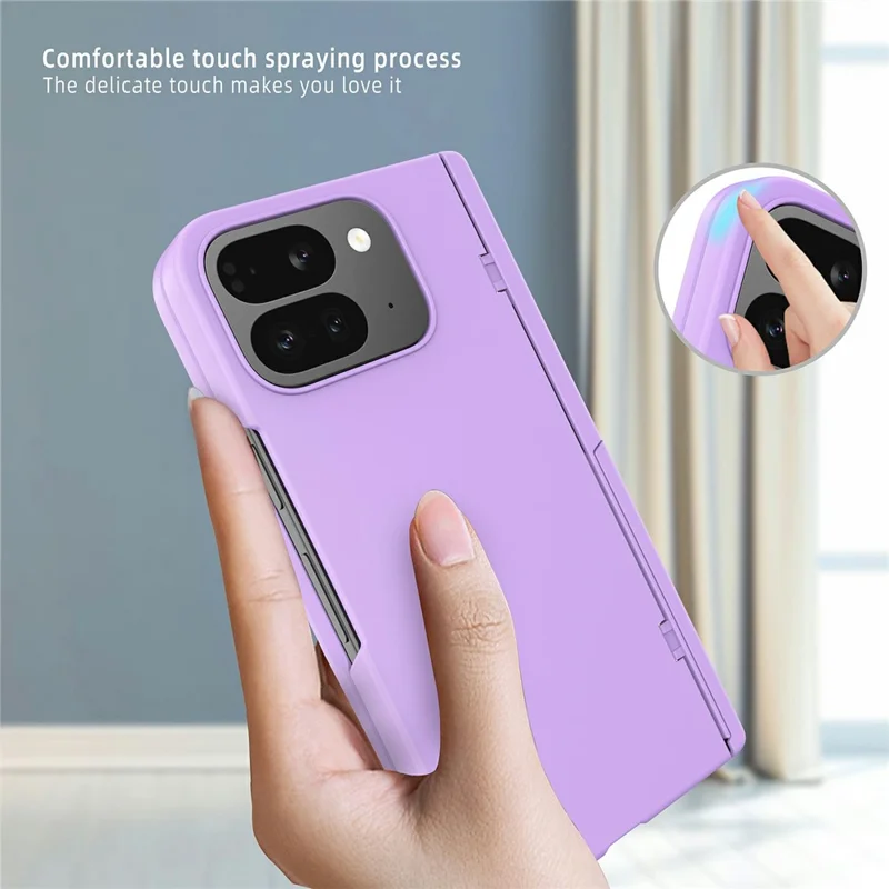 For Google Pixel 10 Pro Fold Case Kickstand Hard PC Phone Cover with Screen Film - Purple