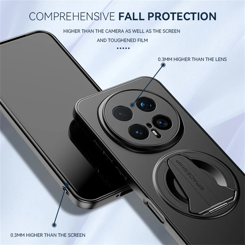 For Honor Magic8 Pro 5G Case Magnetic Case Hidden Kickstand Skin-Feel Matte PC TPU Phone Back Cover - Black