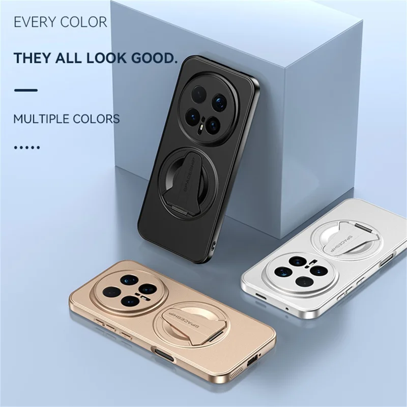 For Honor Magic8 Pro 5G Case Magnetic Case Hidden Kickstand Skin-Feel Matte PC TPU Phone Back Cover - Black