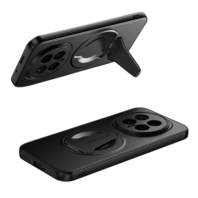 Capa 5G Magic8 For Honor compatível com MagSafe com suporte oculto, sensação de pele, capa traseira de PC TPU fosca - preta