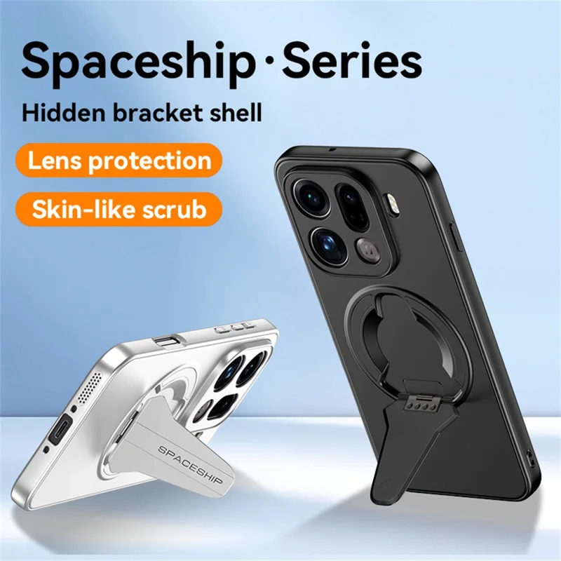 Obudowa do Oppo Find X9 5G, zgodna z MagSafe, z ukrytą podstawką, matowa tylna pokrywa z miękkiego PC i TPU, czarna