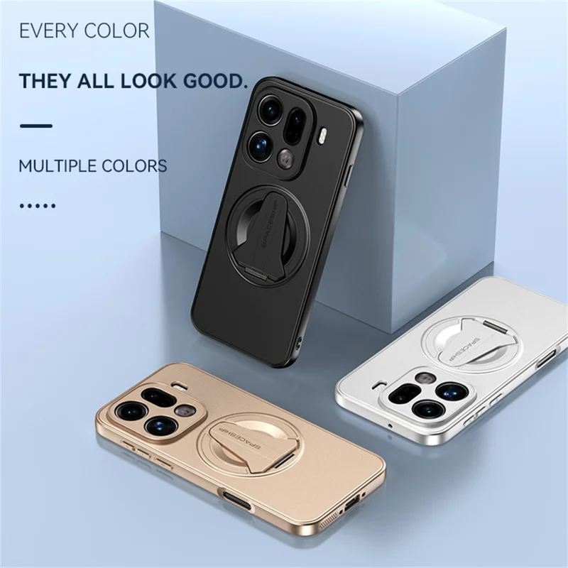 Voor Oppo Find X9 Pro 5G hoesje compatibel met MagSafe verborgen standaard huidgevoelige matte PC TPU telefoon achterkant - Zwart