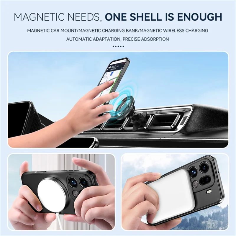 Voor Oppo Find X9 Pro 5G hoesje compatibel met MagSafe verborgen standaard huidgevoelige matte PC TPU telefoon achterkant - Zwart