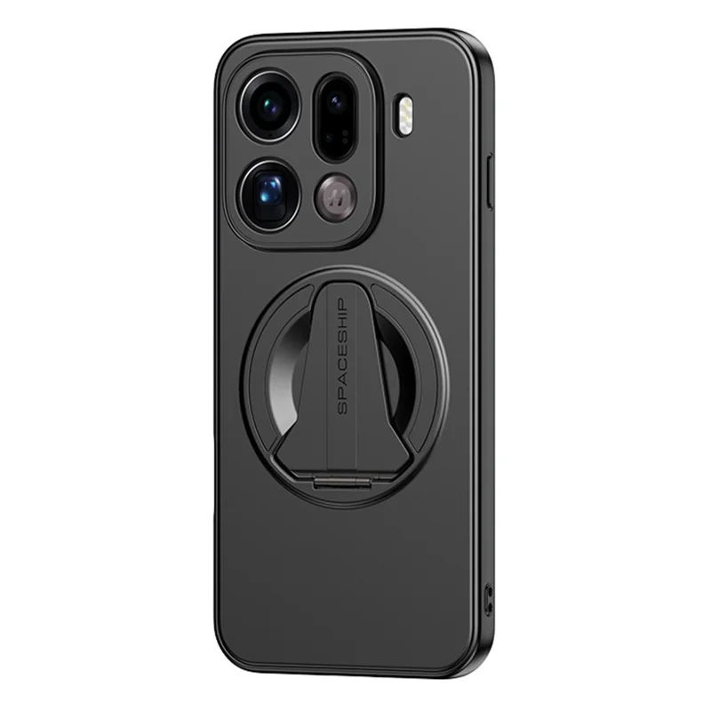 Voor Oppo Find X9 Pro 5G hoesje compatibel met MagSafe verborgen standaard huidgevoelige matte PC TPU telefoon achterkant - Zwart