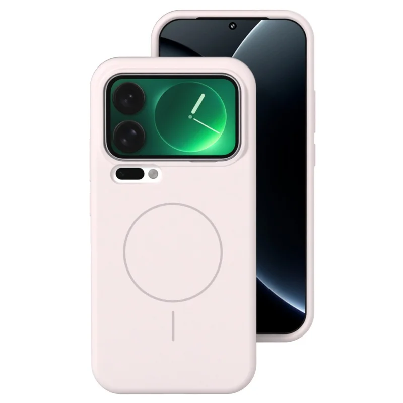 For Xiaomi 17 Pro Liquid Silicone Magnetic Case Skin-Touch Phone Cover - Pink
