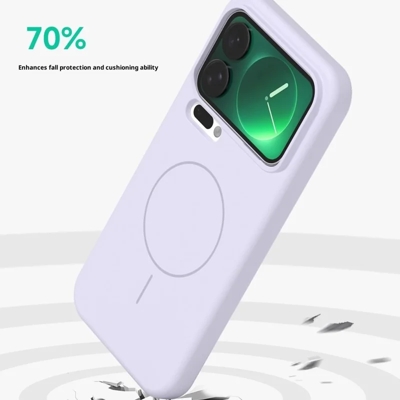 For Xiaomi 17 Pro Liquid Silicone Magnetic Case Skin-Touch Phone Cover - Pink
