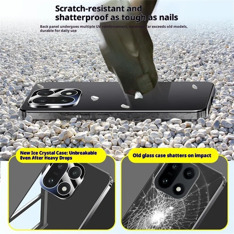 For OnePlus 15 5G Case Electroplating PC Phone Back Cover with Camera Lens Protector - Black