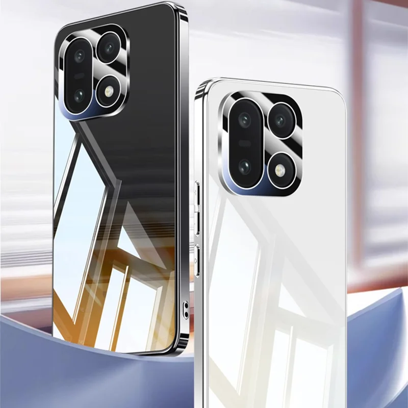 For OnePlus 15 5G Case Electroplating PC Phone Back Cover with Camera Lens Protector - Black