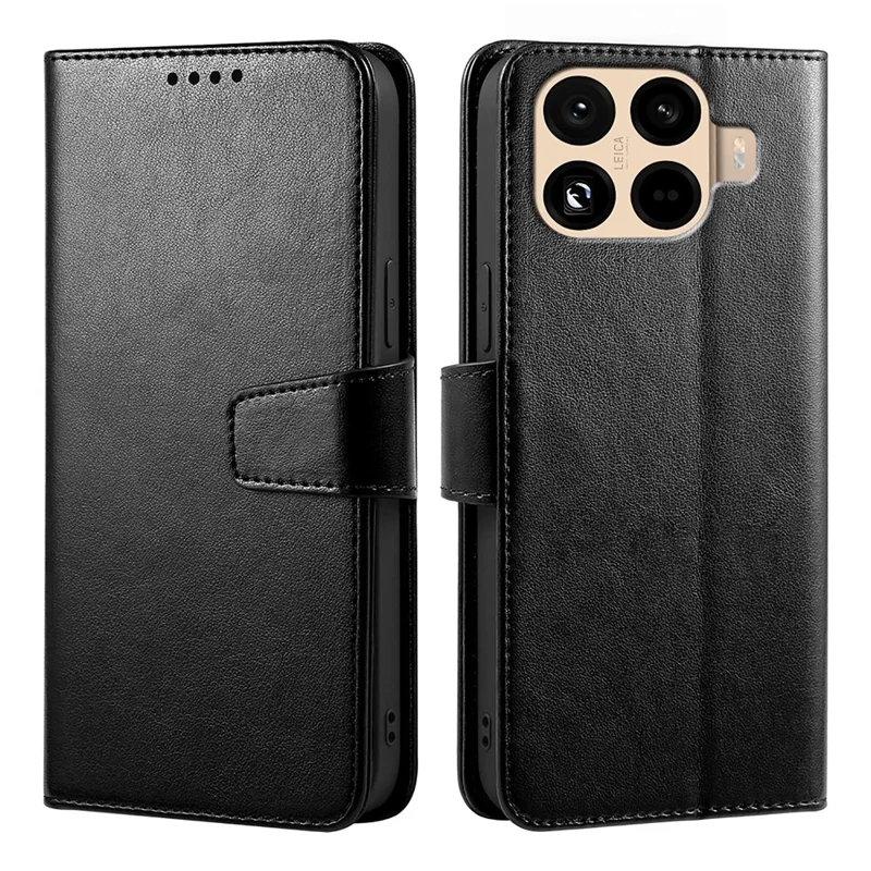 For Xiaomi 15T Pro Case Stand Card Holder Wallet Leather Phone Cover - Black