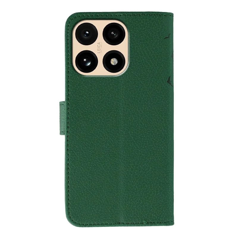 For Xiaomi 15T Case Feather Imprint PU Leather Wallet Phone Cover - Green