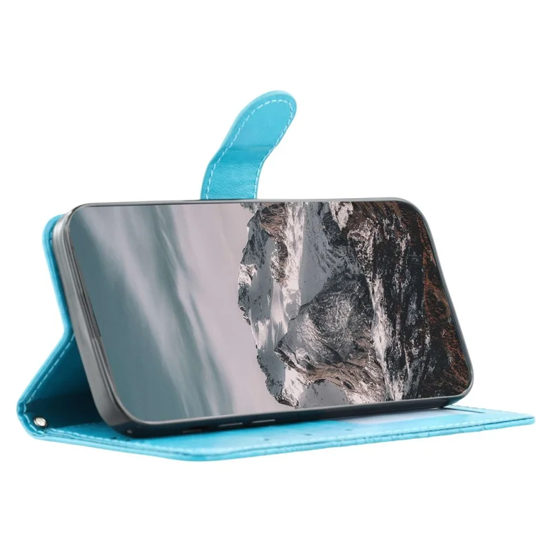 Voor OnePlus 15 5G hoesje met strassdecoratie van PU-leer met mandalaprint en polsbandje - Blauw