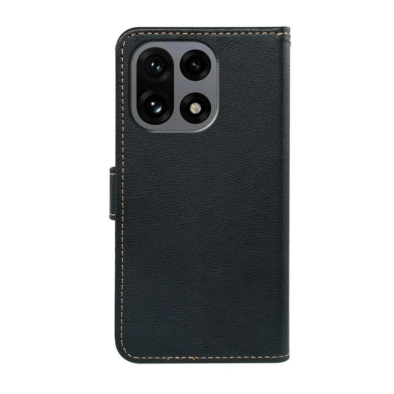 For OnePlus 15 5G Case RFID Blocking Wallet Litchi Texture Leather Phone Cover Magnetic Clasp - Black