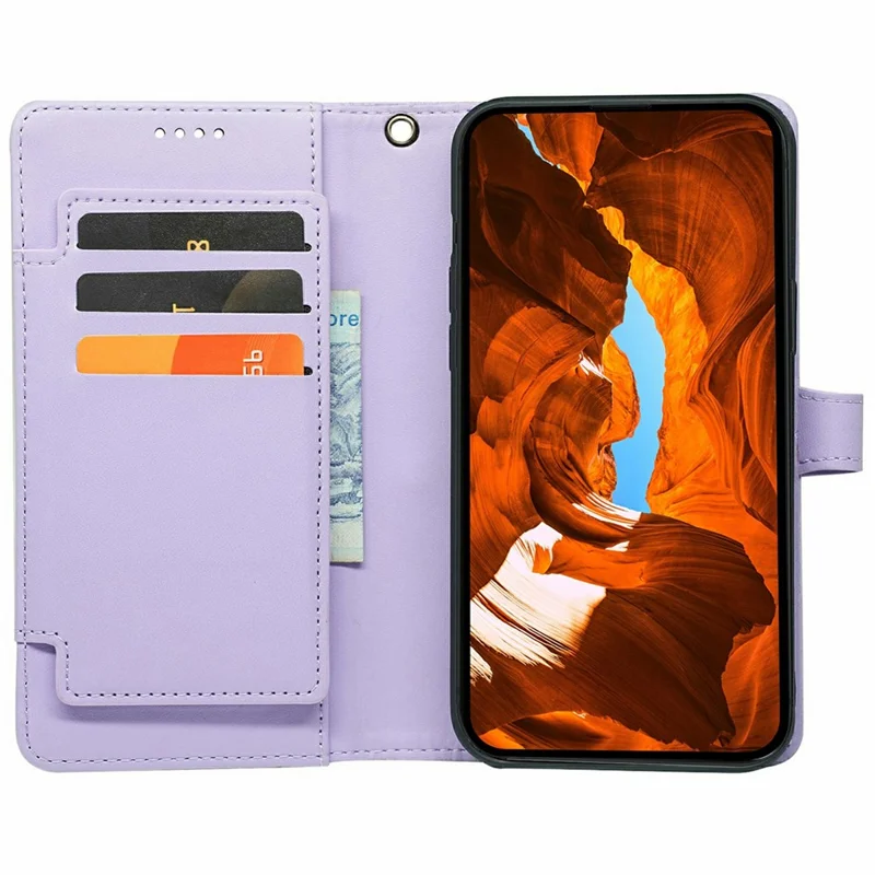 For OnePlus 15 5G Case with 9 Card Slots PU Leather Stand Phone Cover - Purple