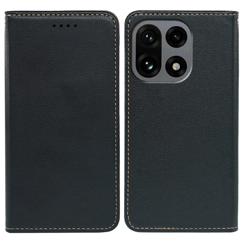 For OnePlus 15 5G Case Wallet RFID Blocking Leather Phone Cover Strong Magnetic Closure - Black