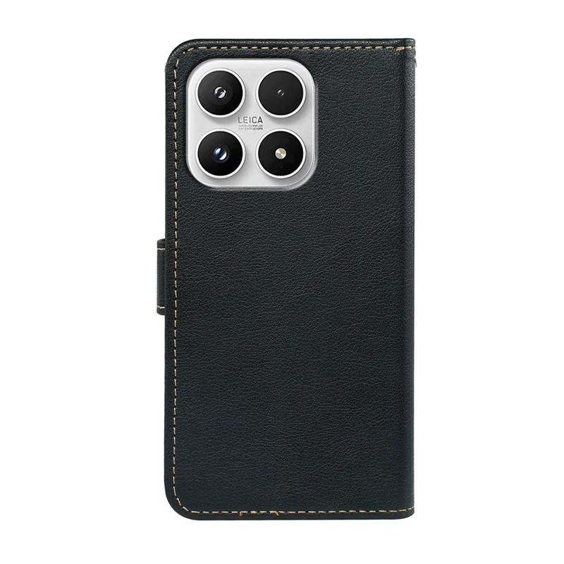 Custodia Xiaomi 17 RFID Blocking Wallet Litchi Texture Leather Phone Cover Magnetic Clasp - Nero