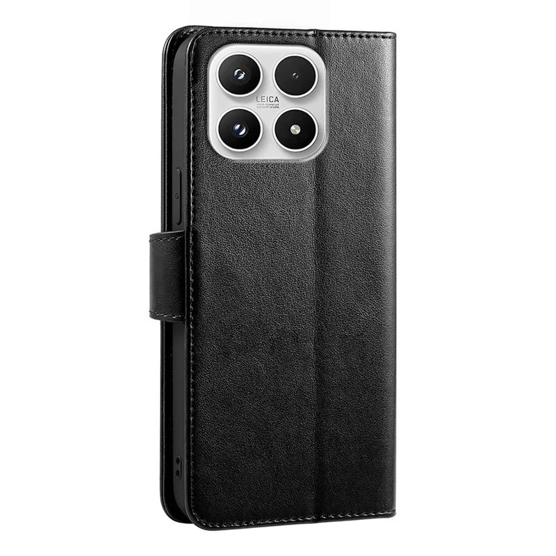 For Xiaomi 17 Case Stand Card Holder Wallet Leather Phone Cover - Black