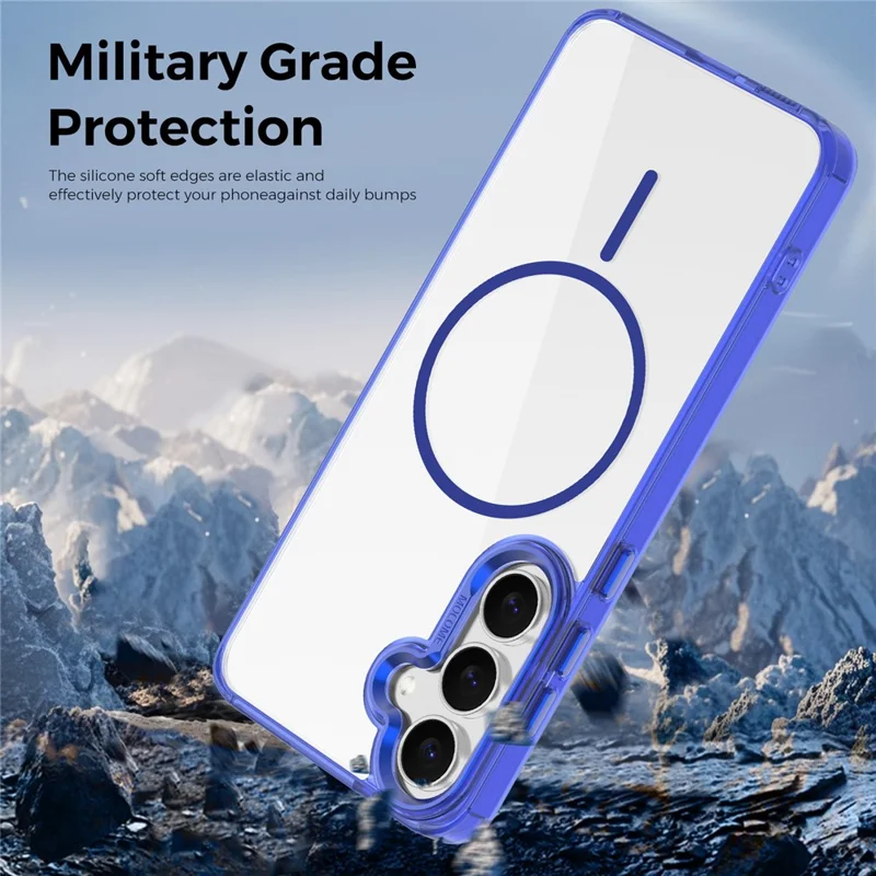 For Samsung Galaxy S25 FE Magnetic Casee TPU PC Clear Phone Cover - Sapphire
