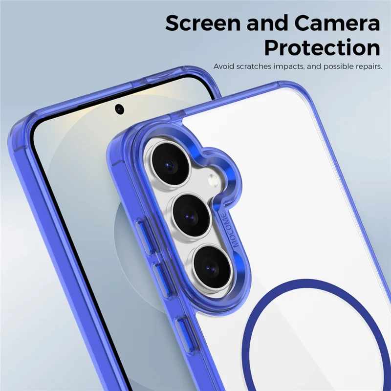 For Samsung Galaxy S25 FE Magnetic Casee TPU PC Clear Phone Cover - Sapphire