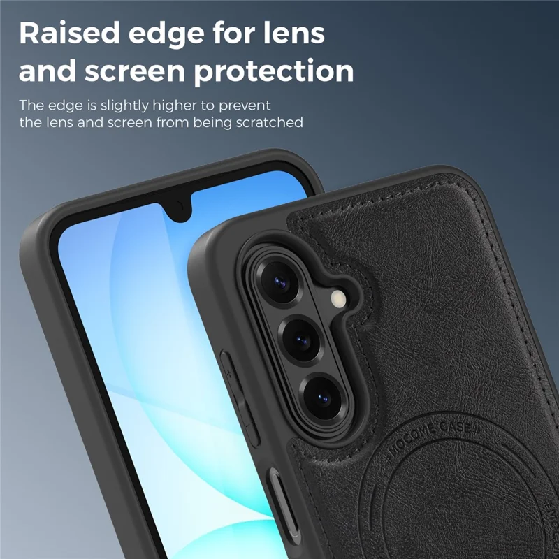 Magnetic Case for Samsung Galaxy A17 4G / 5G / A26 5G Leather Back Phone Cover - Black