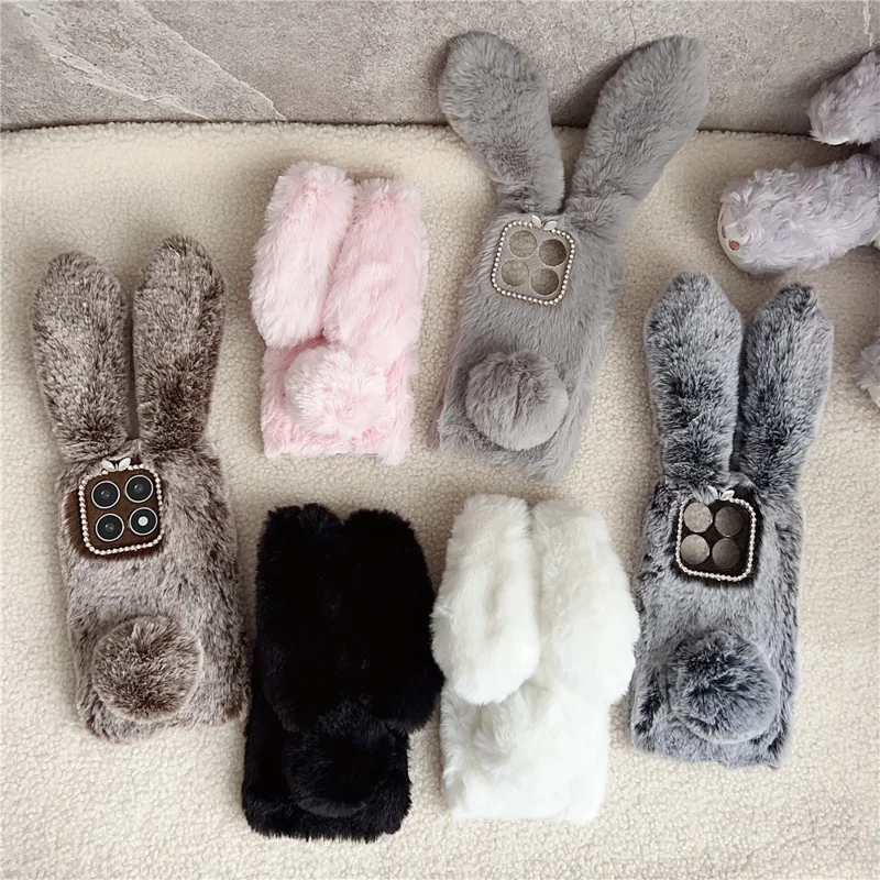 Custodia per Xiaomi 17 Fluffy Cute Cow Winter Plush Inner TPU - Marrone