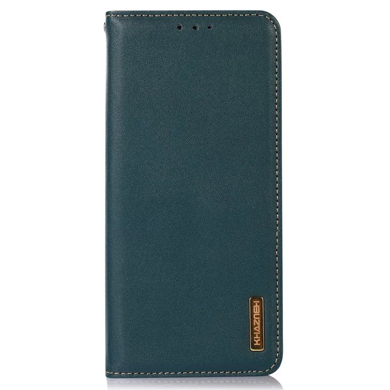 KHAZNEH For OnePlus 15 5G Case Wallet Genuine Cow Leather Phone Cover Nappa Texture - Green
