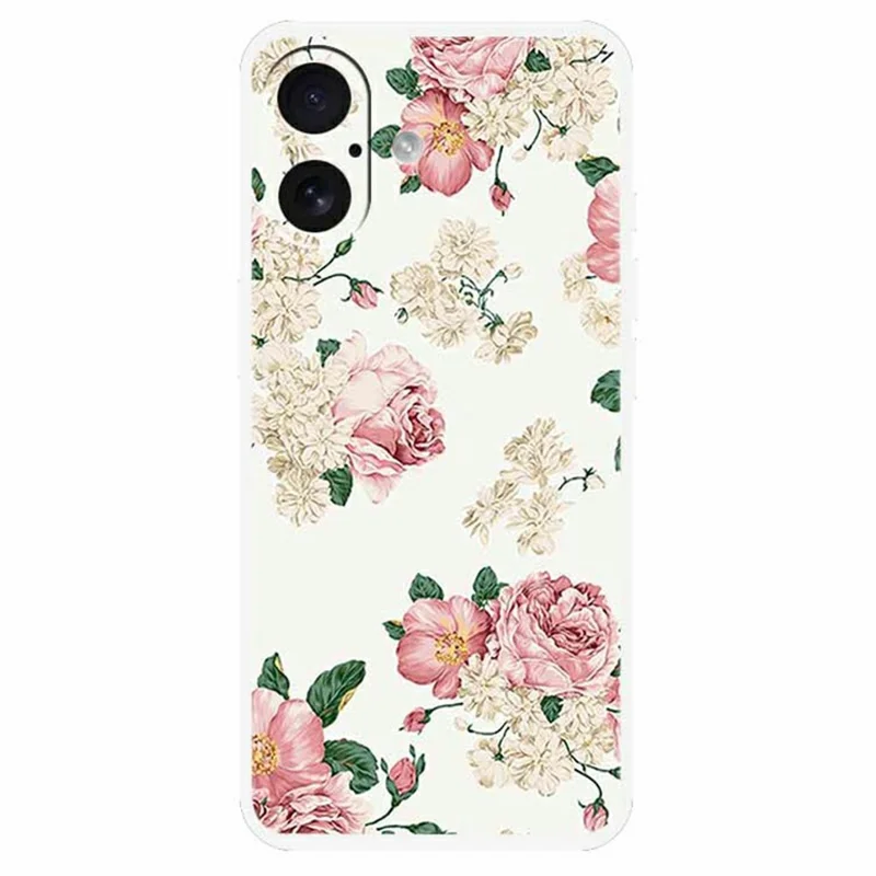 voor iPhone 17 TPU-hoesje met patroonprint Anti-val beschermhoes - Bloemen