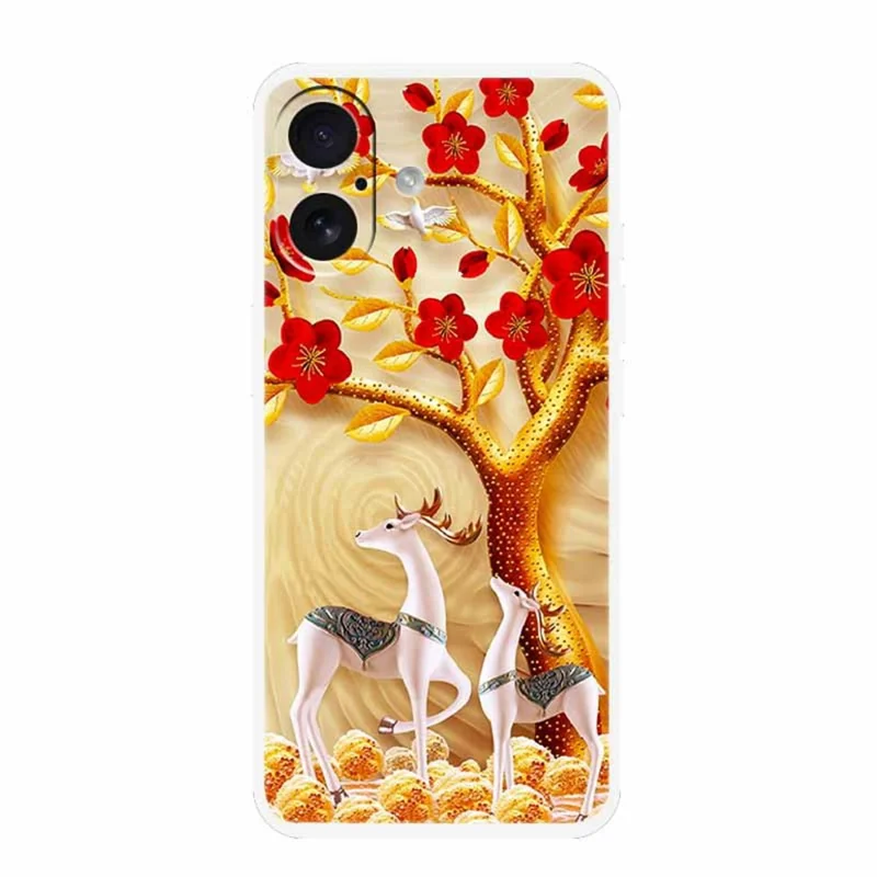 For iPhone 17 Case TPU Pattern Printed Shockproof Phone Cover - Sika Deer