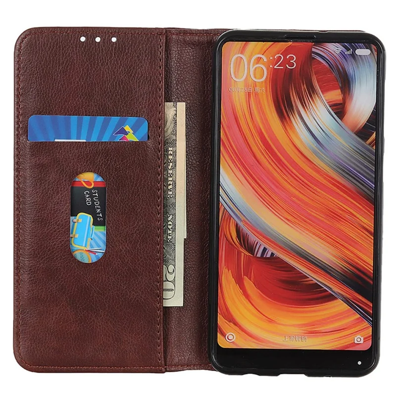For OnePlus 15 5G Stand Case Split Leather Litchi Texture Wallet Phone Cover - Brown