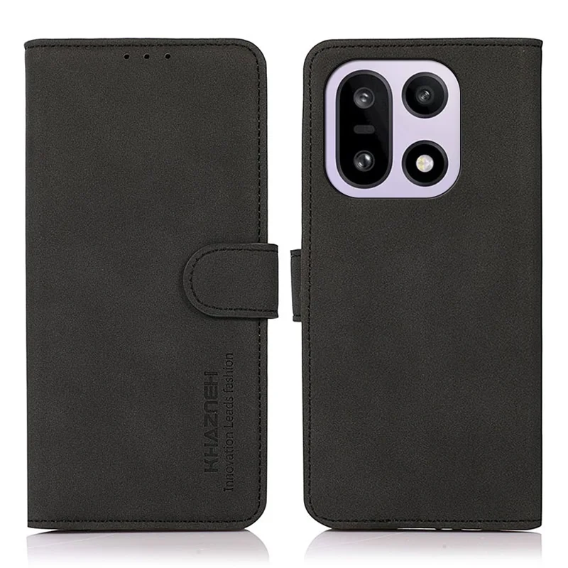 KHAZNEH Per OnePlus 15 5G Custodia Antigraffio Portafoglio in Pelle PU Stand Custodia per Telefono - Nero