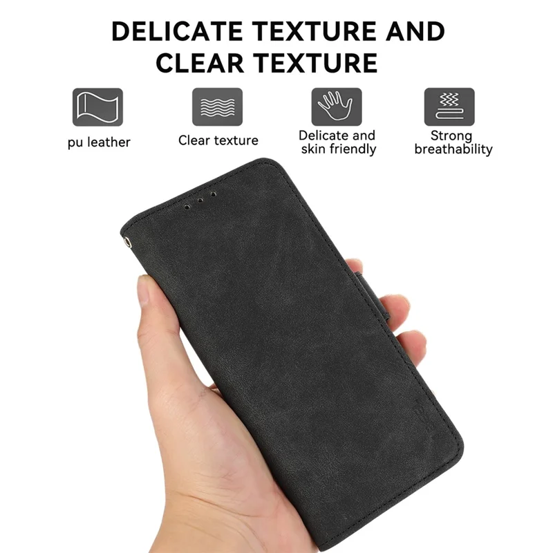 ABEEL Etui na OnePlus 15 5G, Skóra PU, Folio, Stojak, Widoczna Karta, Blokada RFID, Czarny