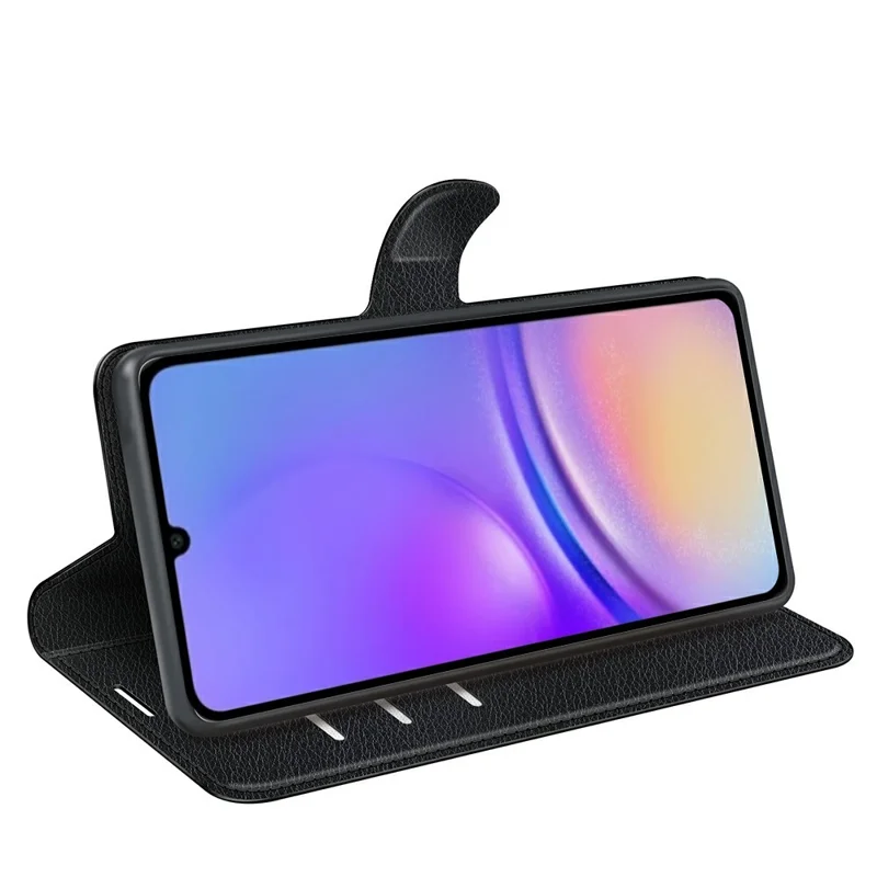 AMORUS Per Samsung Galaxy A07 4G Custodia Portafoglio Texture Litchi Antiurto Flip in Pelle Stand Custodia per Telefono - Nero