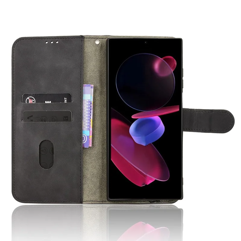 Futera skórzana na Oukitel C62 / C62 Pro, wrażenie dotyku skóry, antywypadkowa, portfelowa, z klapką - czarna