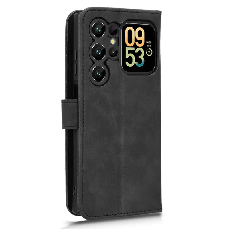 Futera skórzana na Oukitel C62 / C62 Pro, wrażenie dotyku skóry, antywypadkowa, portfelowa, z klapką - czarna