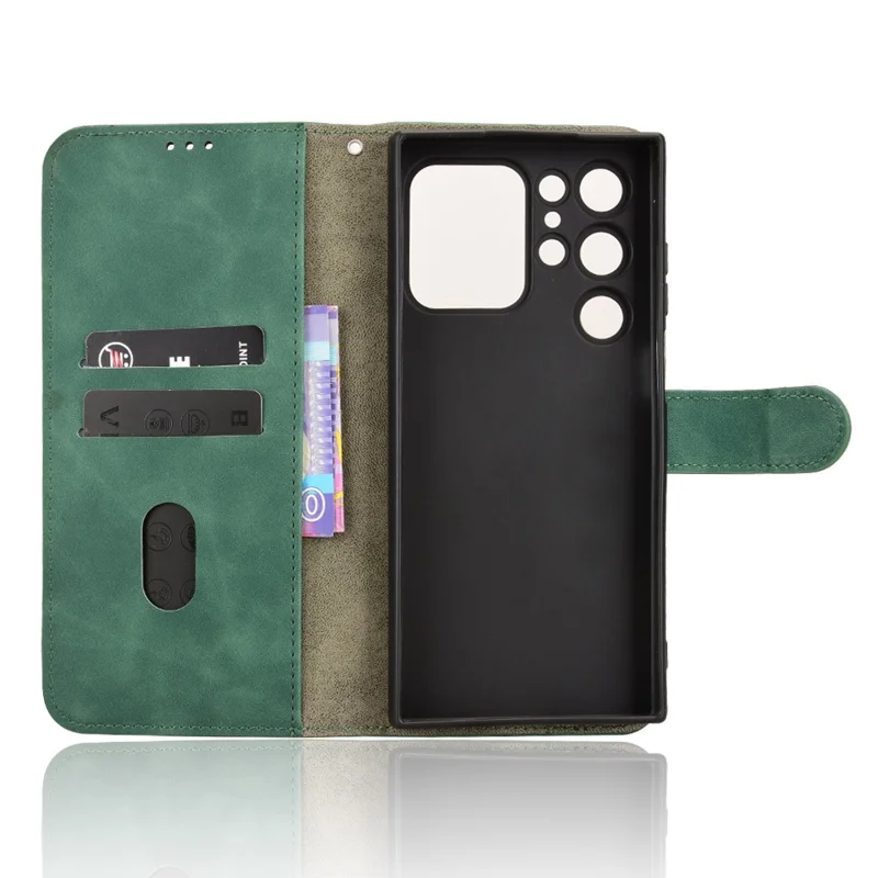 For Oukitel C62  /  C62 Pro Leather Case Skin Feel Anti Drop Wallet Flip Phone Cover - Green