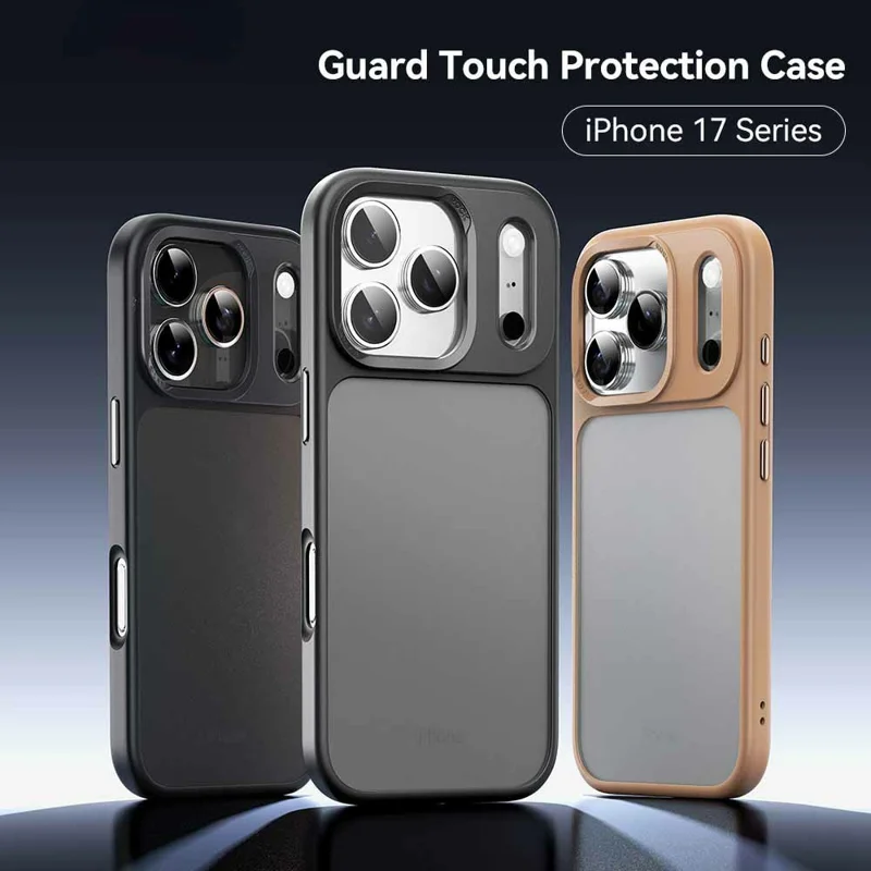 ROCK Para Capa de Telefone iPhone 17 Pro - Pele de Caso PC+TPU à Prova de Choque Capa Traseira - Preto