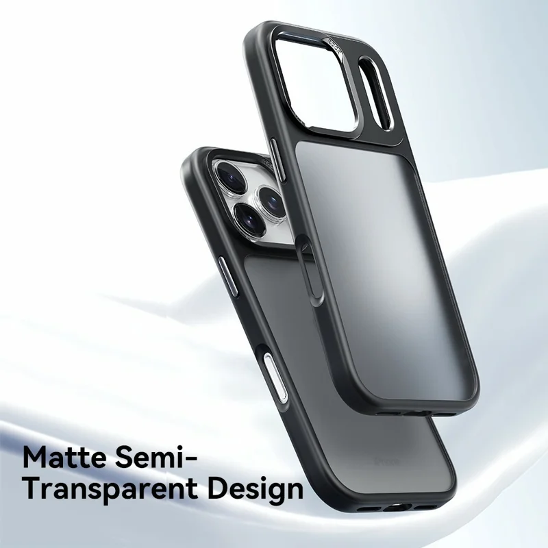 ROCK Para Capa de Telefone iPhone 17 Pro - Pele de Caso PC+TPU à Prova de Choque Capa Traseira - Preto