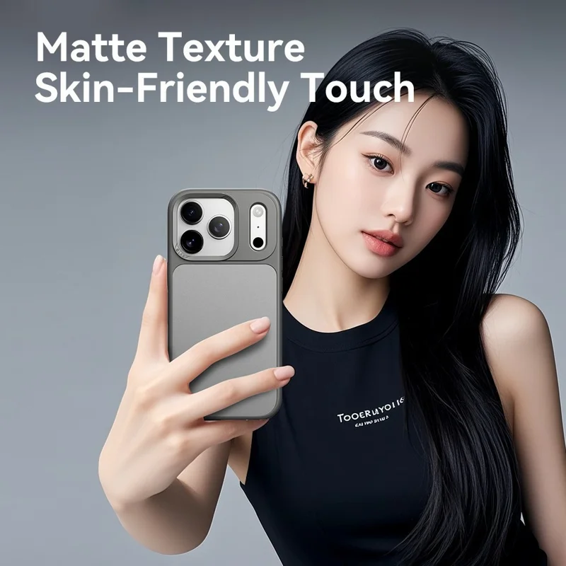 ROCK Para Capa de Telefone iPhone 17 Pro - Pele de Caso PC+TPU à Prova de Choque Capa Traseira - Preto