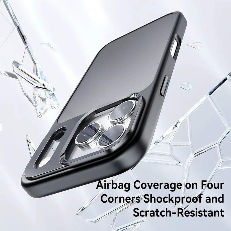 ROCK Para Capa de Telefone iPhone 17 Pro - Pele de Caso PC+TPU à Prova de Choque Capa Traseira - Preto