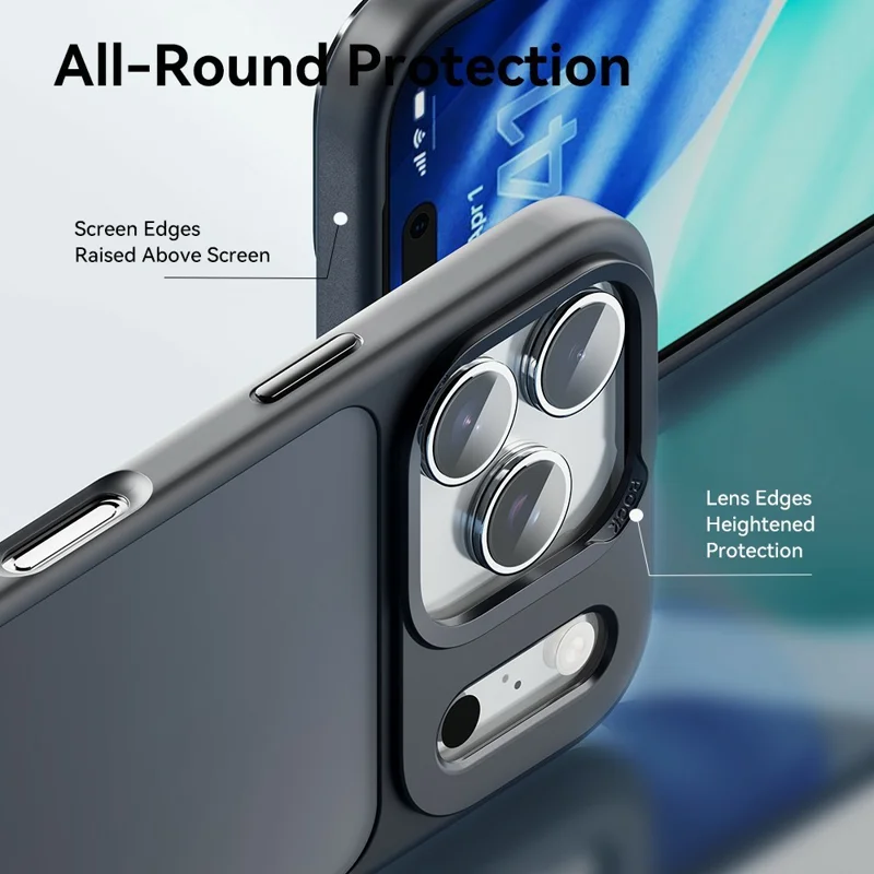 ROCK Para Capa de Telefone iPhone 17 Pro - Pele de Caso PC+TPU à Prova de Choque Capa Traseira - Preto